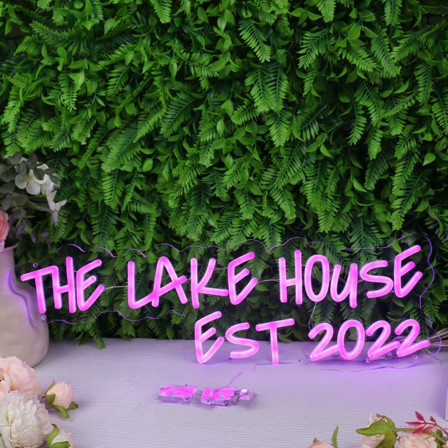 The Lake House Est 2022 Pink Led Neon Sign - Shineneon