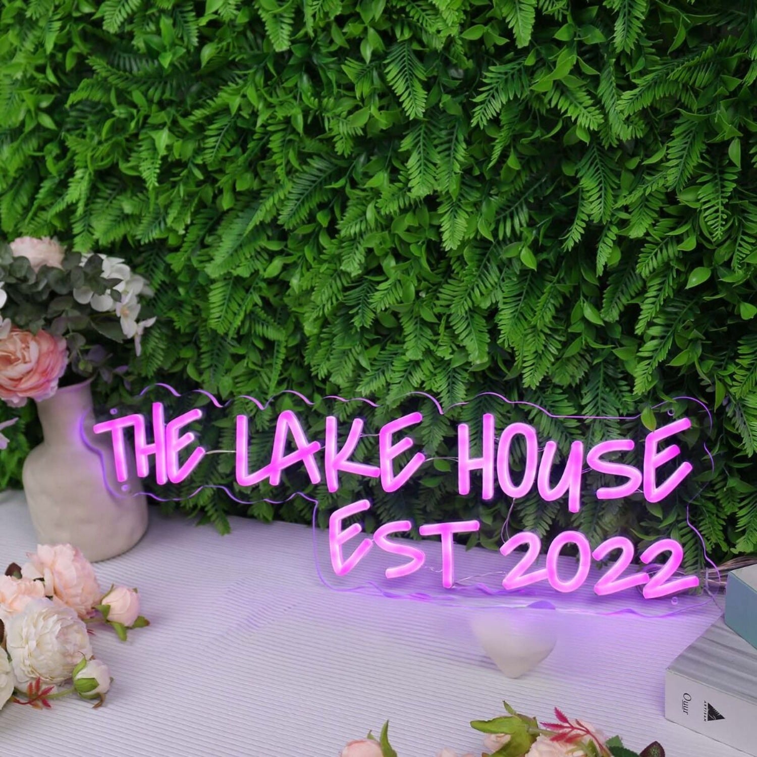 The Lake House Est 2022 Pink Led Neon Sign - Shineneon