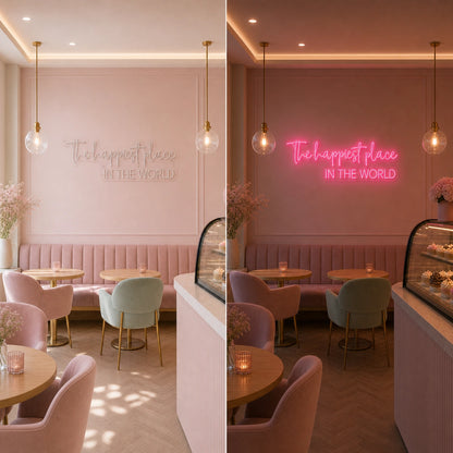 The Largest Place LED Neon Sign day and night comparison