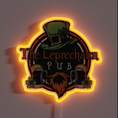 The Leprechaun Pub Irish Shield Design Rgb Led Neon Sign - Shineneon