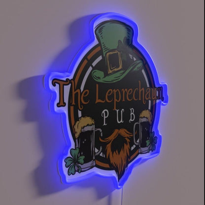The Leprechaun Pub Irish Shield Design Rgb Led Neon Sign - Shineneon