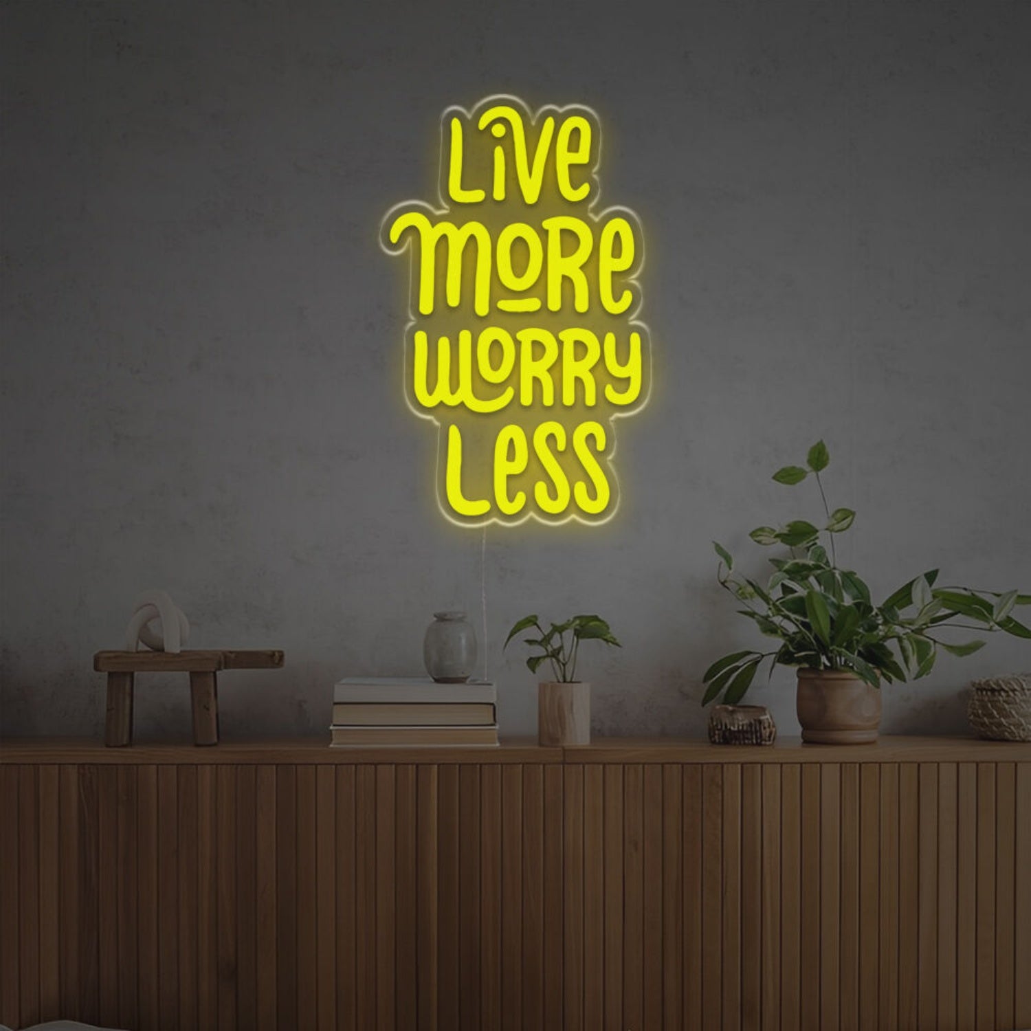 The Live More Worry Less Led Neon Sign | Shineneon