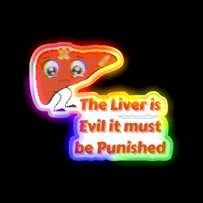 The Liver Is Evilit Must Be Punished Beer Bar Decor Led Neon Sign Rgb Color - LED neon sign close-up detail