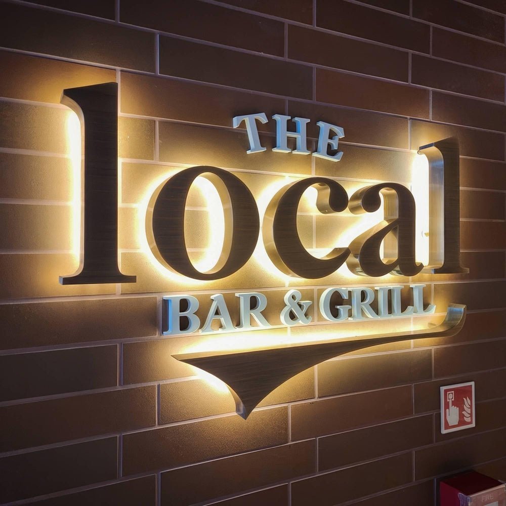 The Local Bar Grill 3D Backlit Letters Business Metal Led Sign - Shineneon