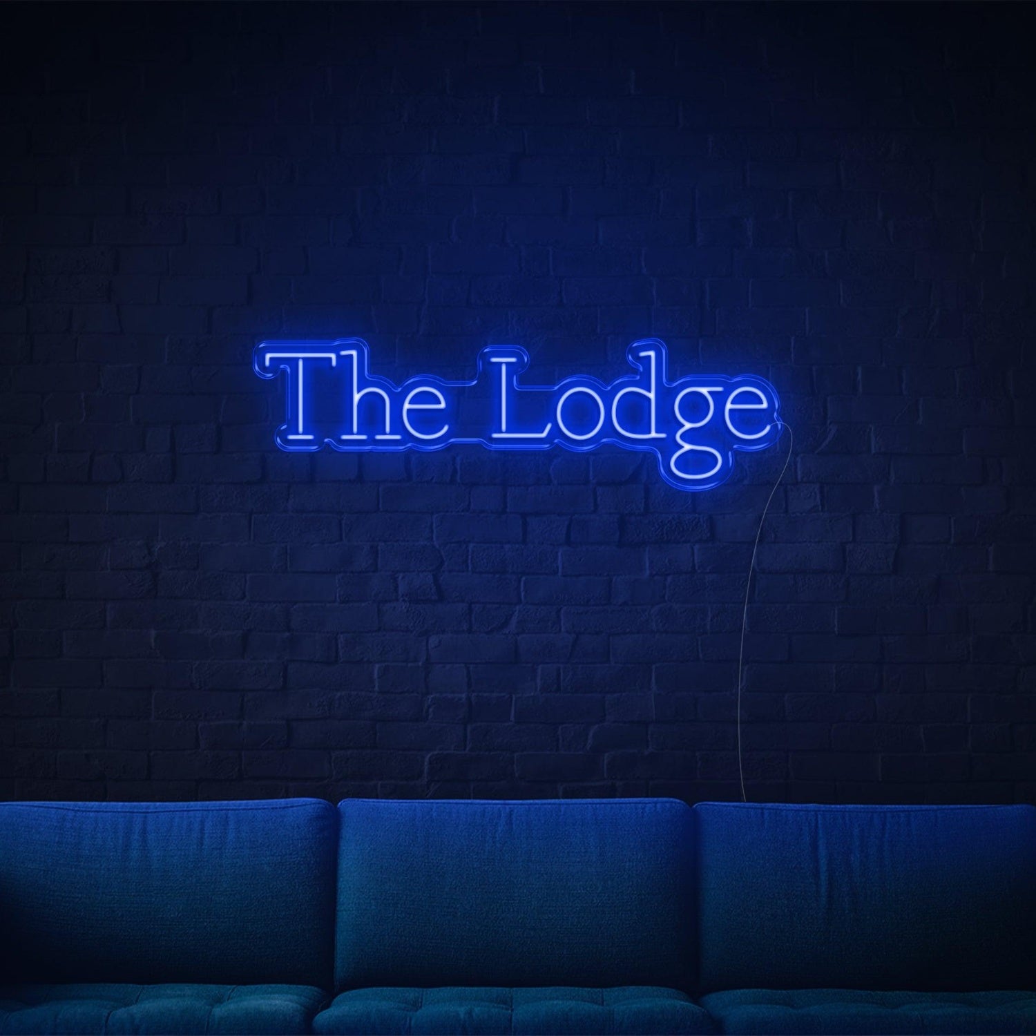The Lodge Led Neon Sign White Script Wall Art For Rustic Indoor Decor | Shineneon