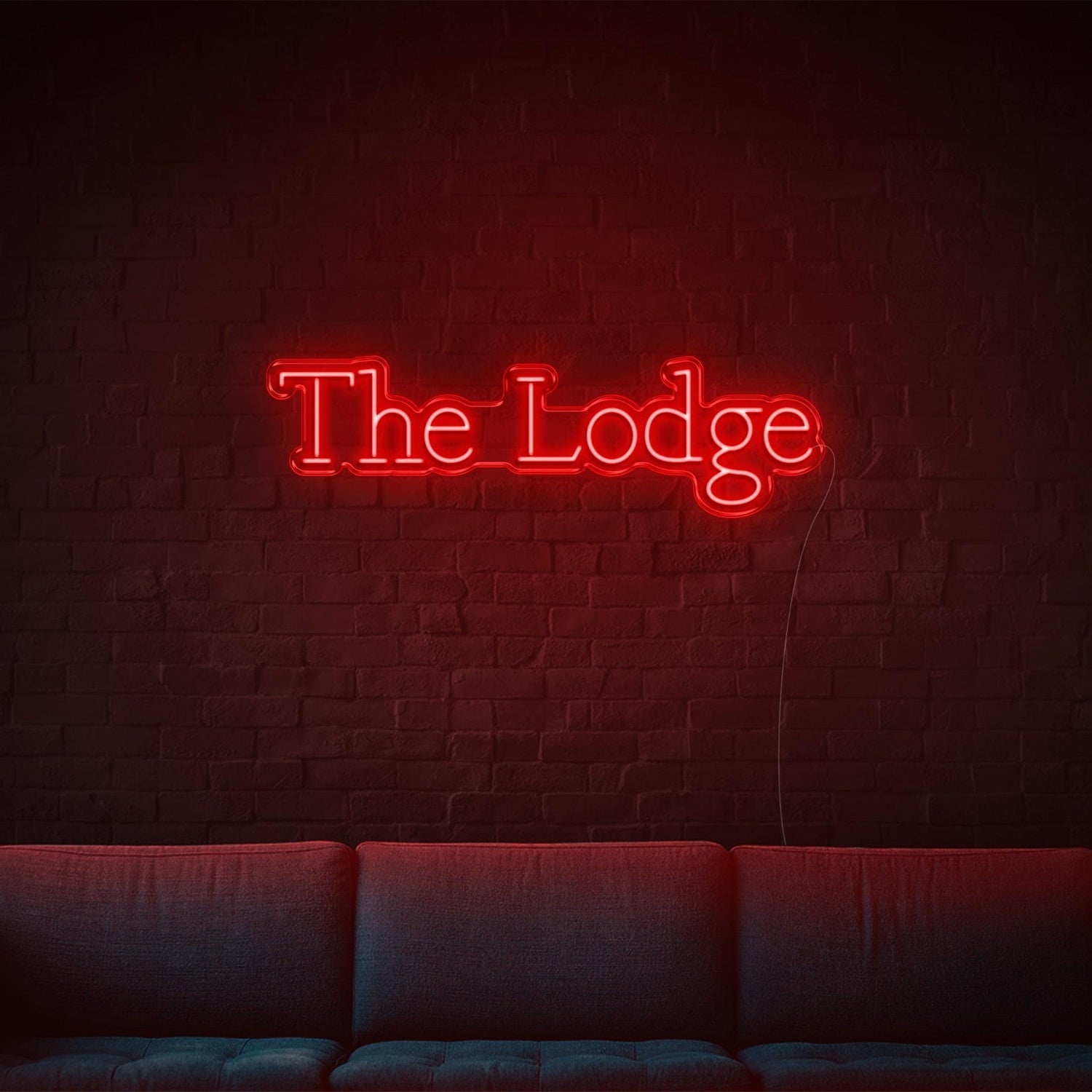 The Lodge Led Neon Sign White Script Wall Art For Rustic Indoor Decor | Shineneon