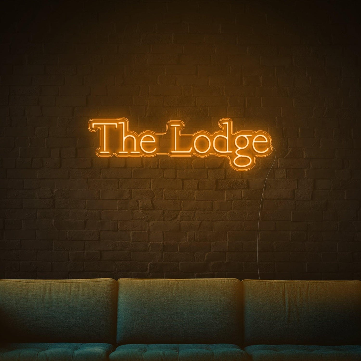 The Lodge Led Neon Sign White Script Wall Art For Rustic Indoor Decor | Shineneon