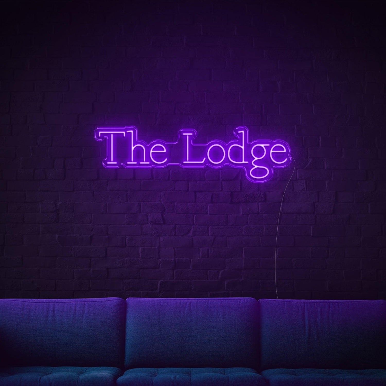 The Lodge Led Neon Sign White Script Wall Art For Rustic Indoor Decor | Shineneon
