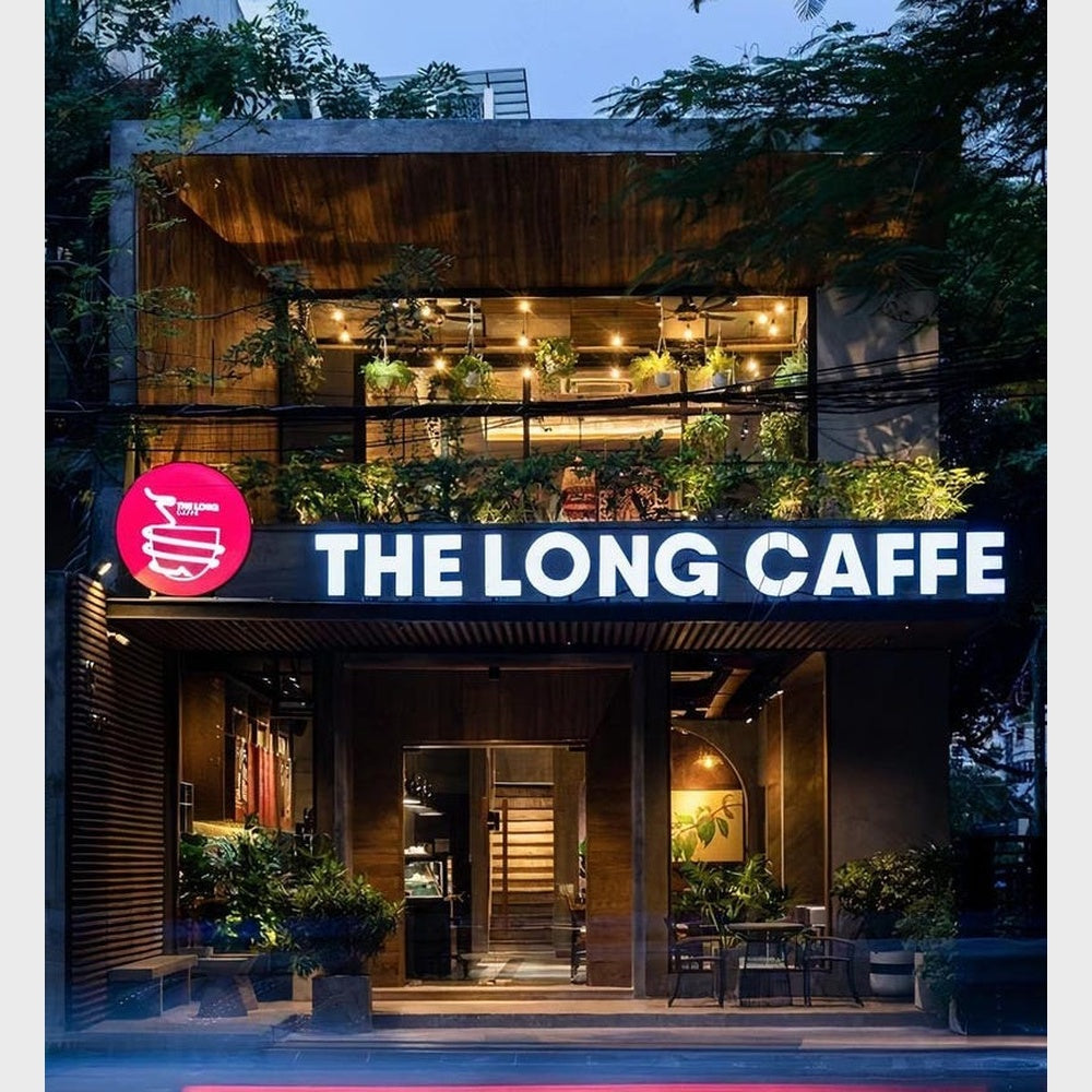 The Long Caffee 3D Frontlit Channel Letters Led Light Sign