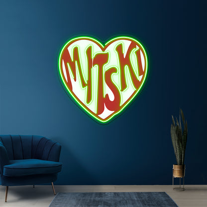 The Love Red Hearth Artwork Personalized Neon Signs