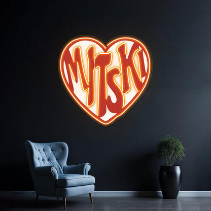 The Love Red Hearth Artwork Personalized Neon Signs