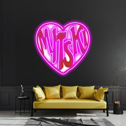 The Love Red Hearth Artwork Personalized Neon Signs