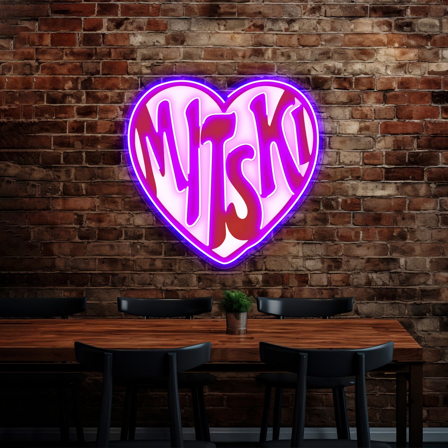 The Love Red Hearth Artwork Personalized Neon Signs