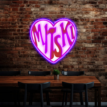 The Love Red Hearth Artwork Personalized Neon Signs