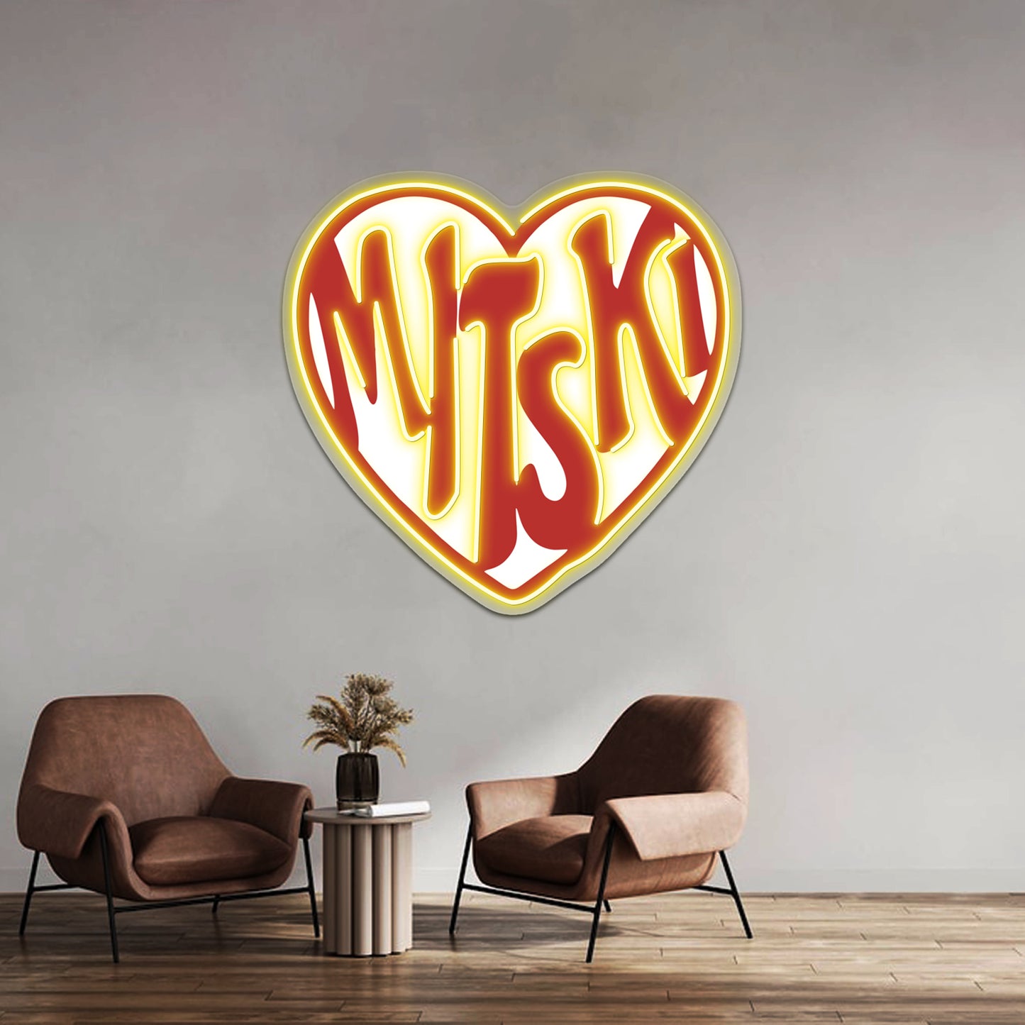 The Love Red Hearth Artwork Personalized Neon Signs