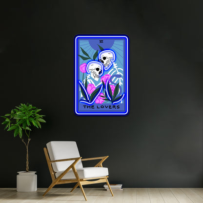 The Lovers Tarot Card Neon Sign Artwork For Pink Neon Sign