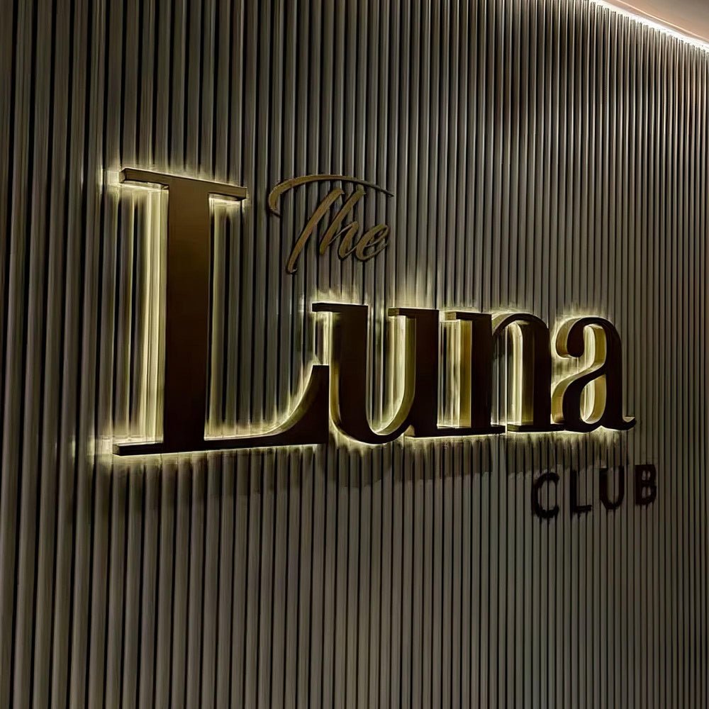 The Luna Club 3D Backlit Letters Business Metal Led Sign - Shineneon