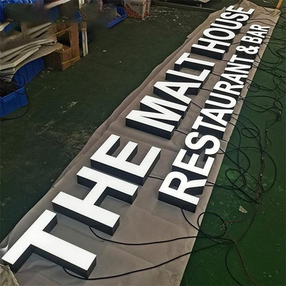 The Malt House Restaurant Bar 3D Frontlit Letters Metal Led Sign - Shineneon