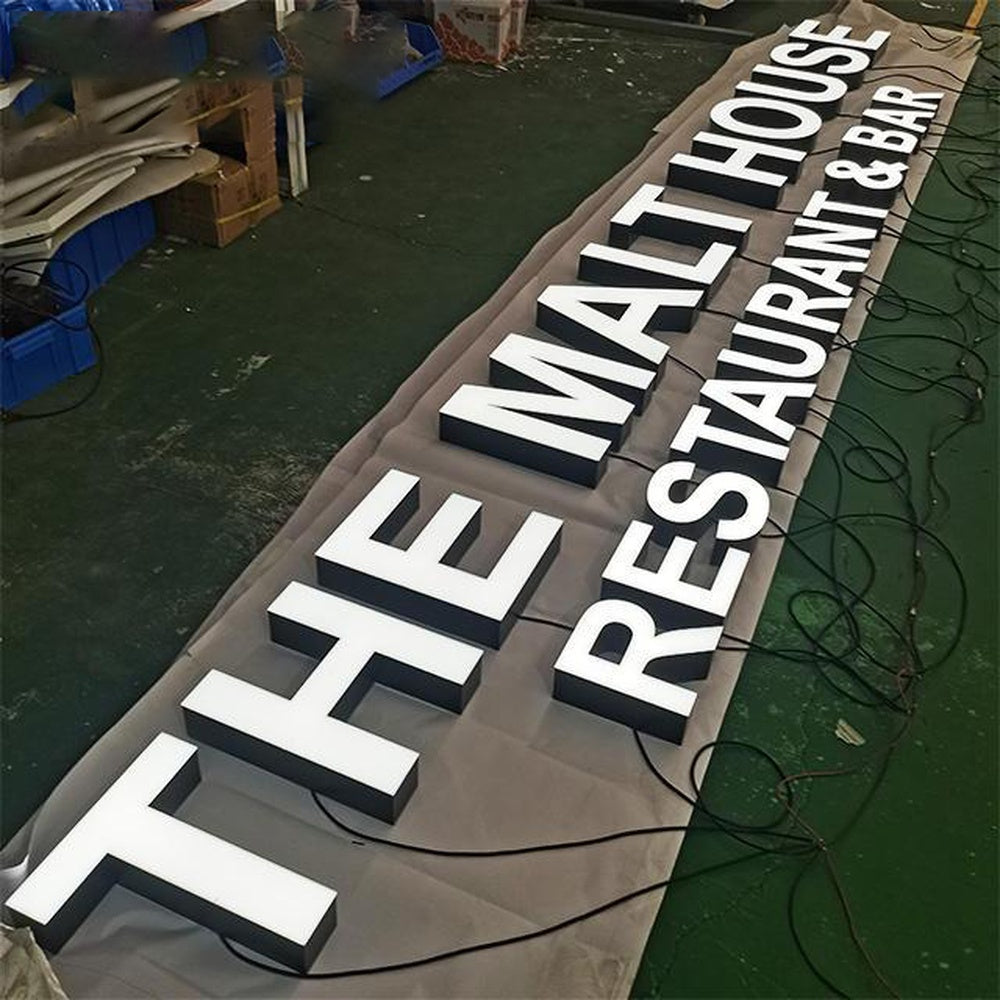 The Malt House Restaurant Bar 3D Frontlit Letters Metal Led Sign
