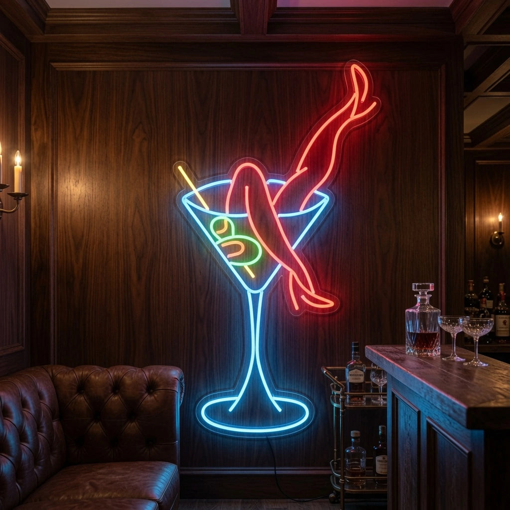 The Martini Legs Wall Decor LED Neon Sign - 03 Real Lifestyle Scene