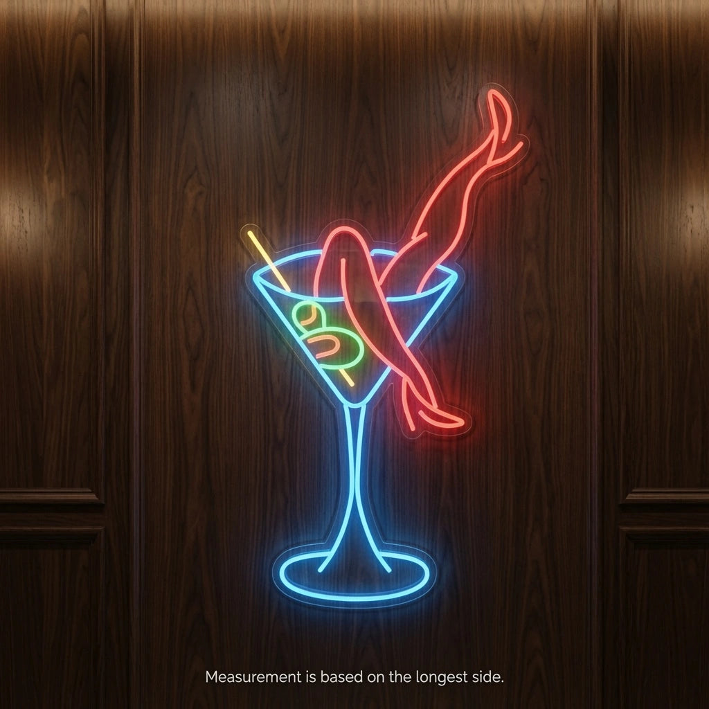 The Martini Legs Wall Decor LED Neon Sign - 04 Size Image