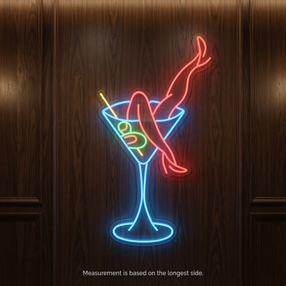 The Martini Legs Wall Decor LED Neon Sign - 04 Size Image