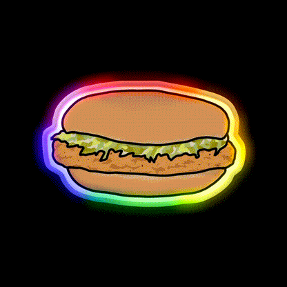The Mcchicken Fast Food Led Neon Sign For Burger Place Rgb Color - LED neon sign close-up detail