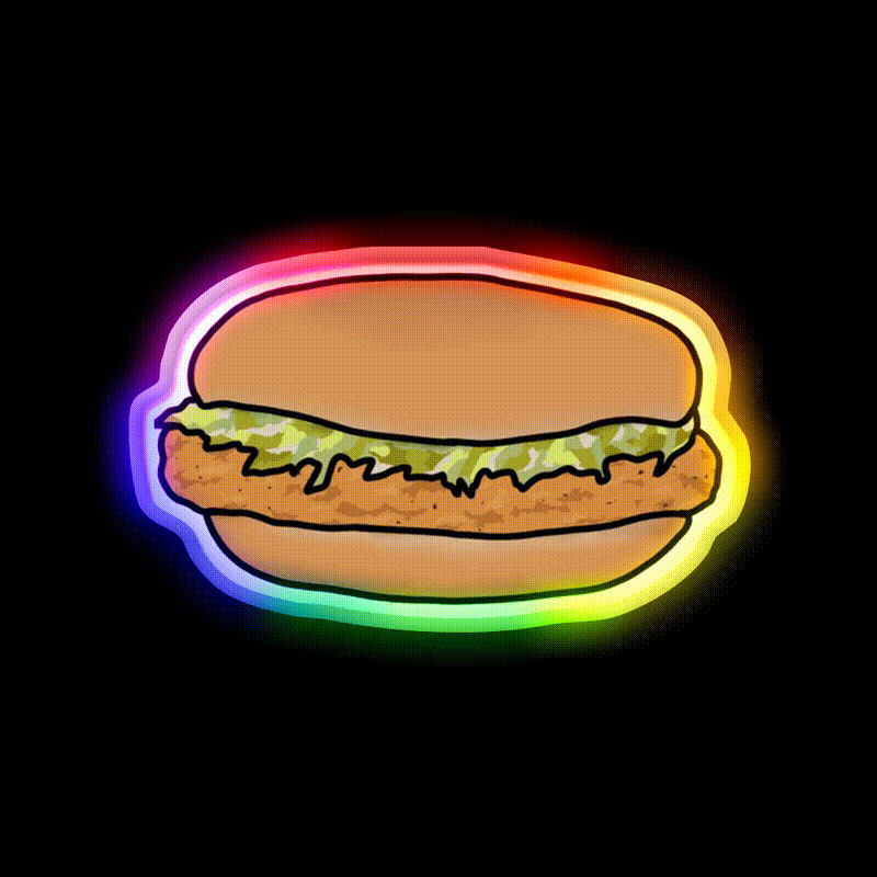 The Mcchicken Fast Food Led Neon Sign For Burger Place Rgb Color - LED neon sign close-up detail
