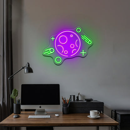 The Moon Neon Sign