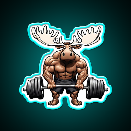 The Moose Lifts The Barbell Gym Fitness Led Neon Sign Rgb Color