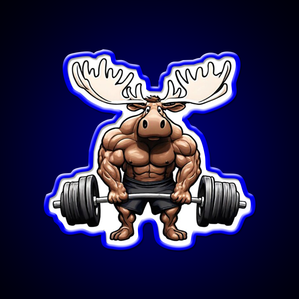 The Moose Lifts The Barbell Gym Fitness Led Neon Sign Rgb Color