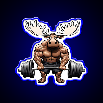 The Moose Lifts The Barbell Gym Fitness Led Neon Sign Rgb Color