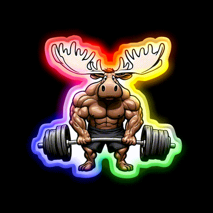 The Moose Lifts The Barbell Gym Fitness Led Neon Sign Rgb Color