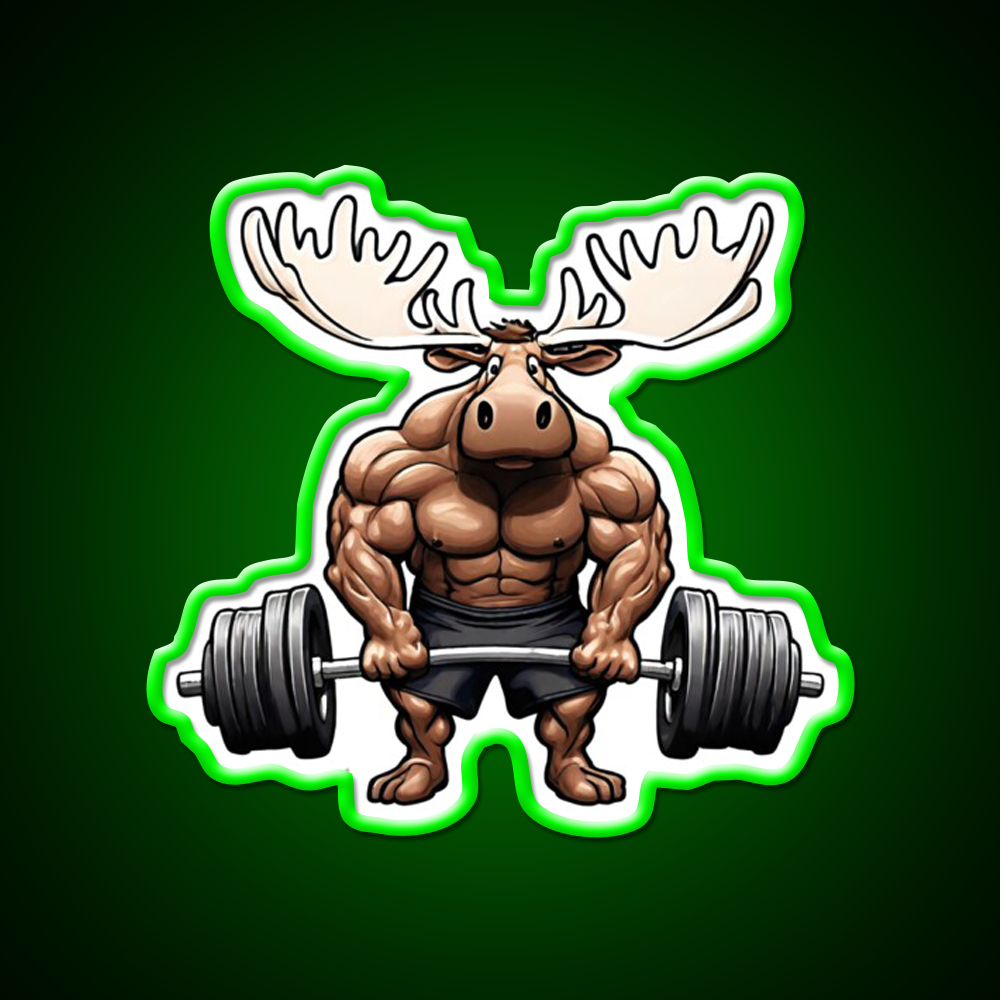 The Moose Lifts The Barbell Gym Fitness Led Neon Sign Rgb Color