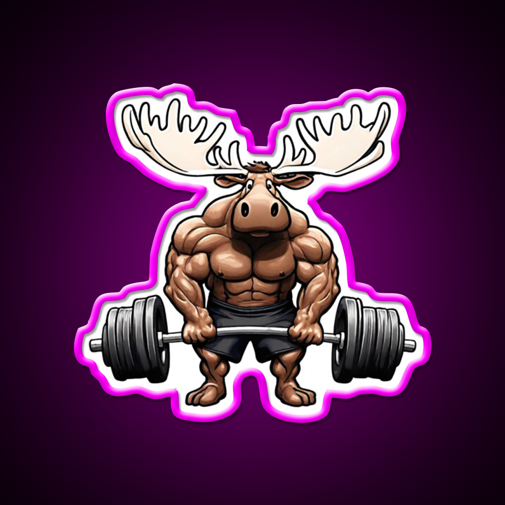 The Moose Lifts The Barbell Gym Fitness Led Neon Sign Rgb Color