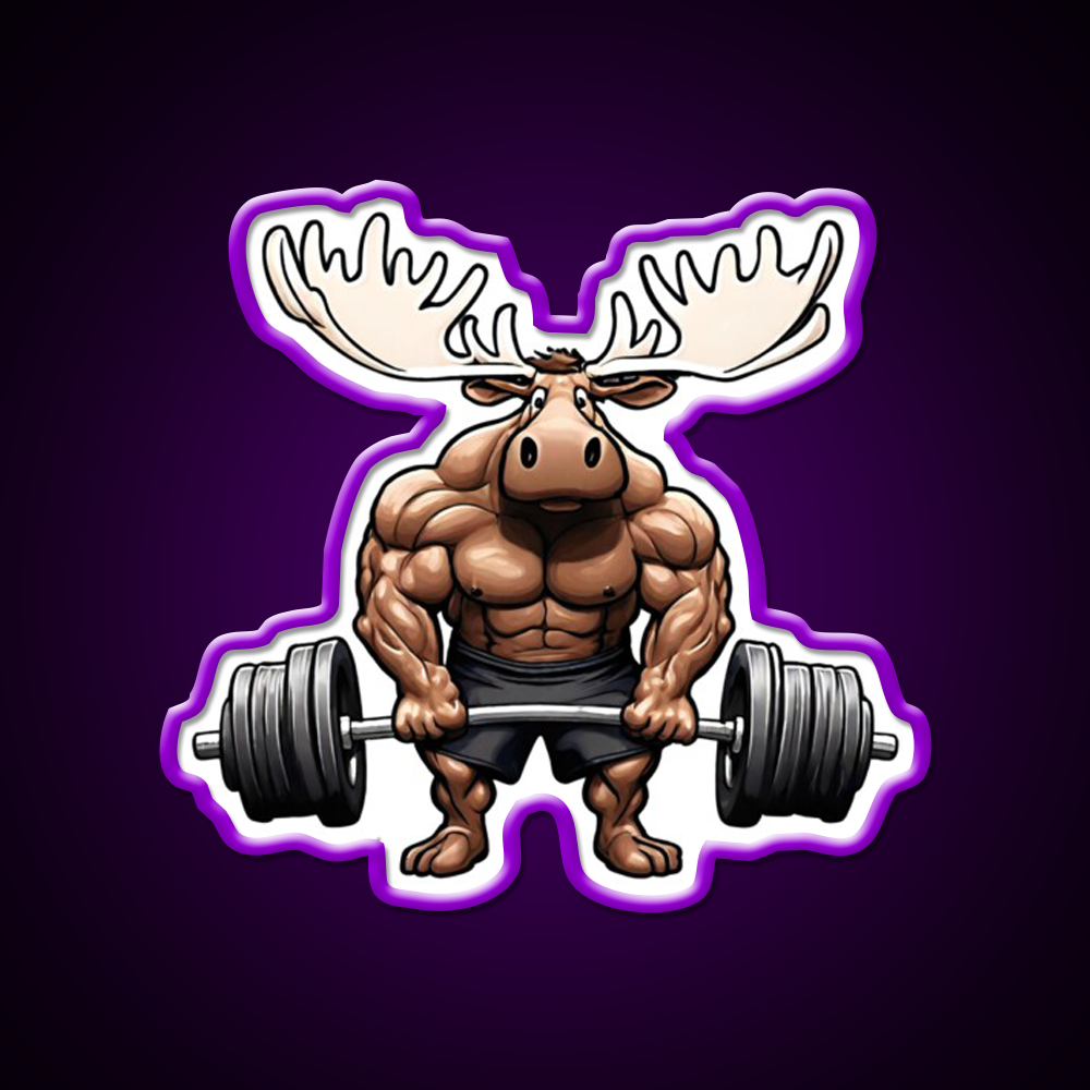 The Moose Lifts The Barbell Gym Fitness Led Neon Sign Rgb Color