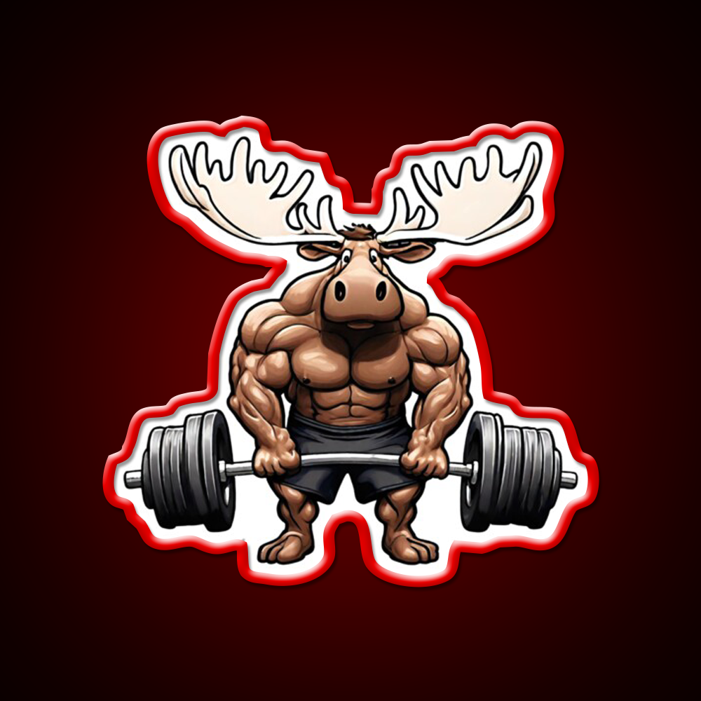 The Moose Lifts The Barbell Gym Fitness Led Neon Sign Rgb Color