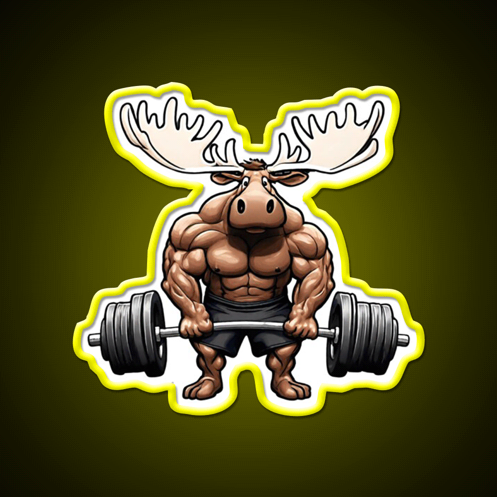 The Moose Lifts The Barbell Gym Fitness Led Neon Sign Rgb Color