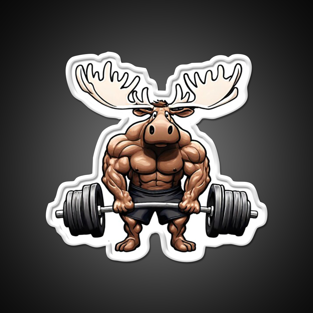 The Moose Lifts The Barbell Gym Fitness Led Neon Sign Rgb Color