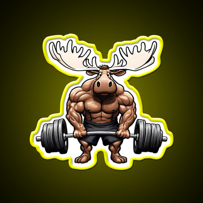 The Moose Lifts The Barbell Gym Fitness Led Neon Sign Rgb Color