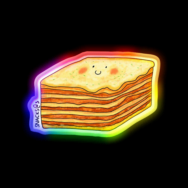 The Multilayer Lasagna Pasta Snack Food Led Neon Sign Rgb Color
