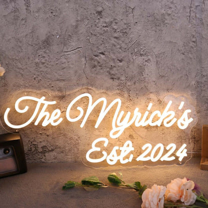 The Myricks Est 2024 Yellow Led Neon Sign - Shineneon