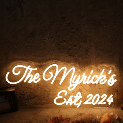 The Myricks Est 2024 Yellow Led Neon Sign - Shineneon