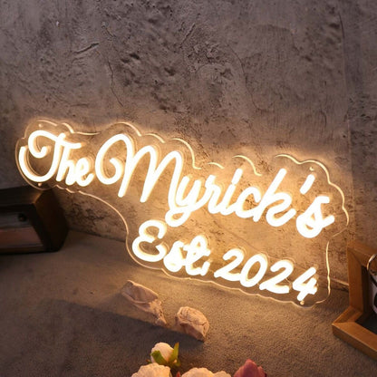 The Myricks Est 2024 Yellow Led Neon Sign - Shineneon