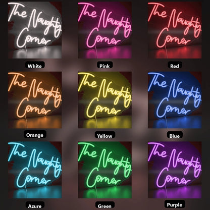 The Naughty Corner LED Neon Sign - 05 Color Grid