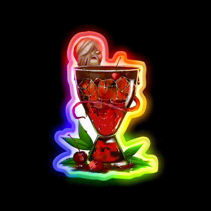 The Nemesiss Cherry Virus Cocktail Bar Decor Led Neon Sign Rgb Color - LED neon sign close-up detail