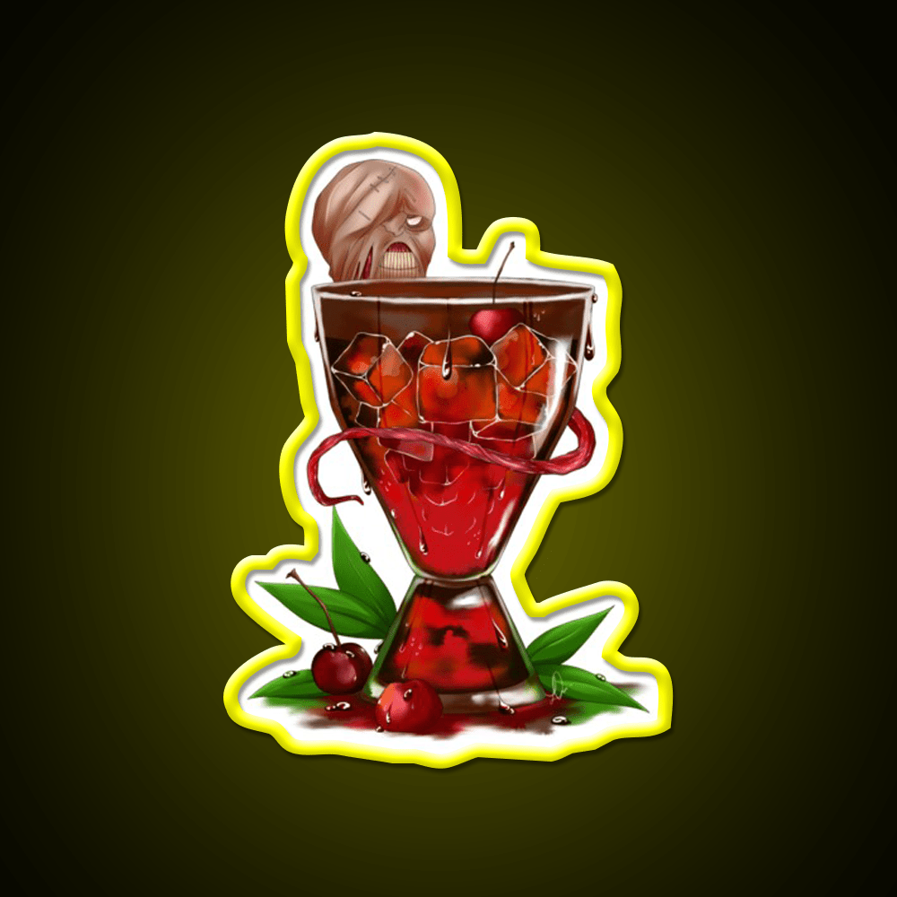 The Nemesiss Cherry Virus Cocktail Bar Decor Led Neon Sign Rgb Color - Shineneon