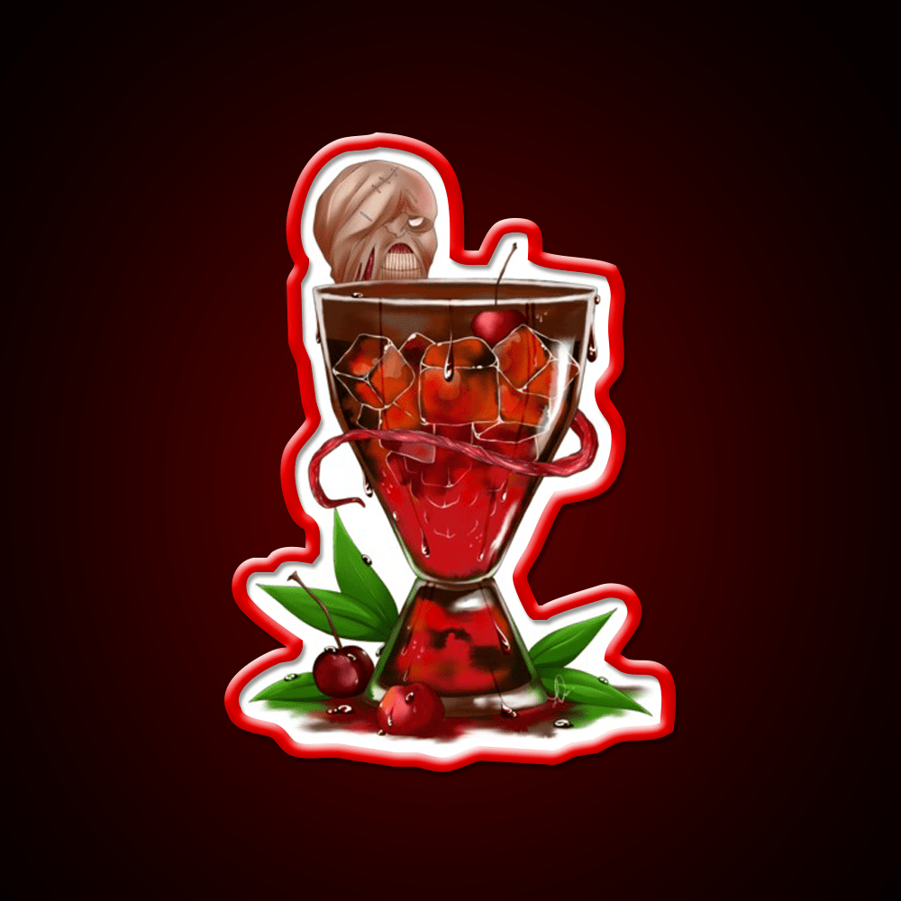 The Nemesiss Cherry Virus Cocktail Bar Decor Led Neon Sign Rgb Color - Shineneon
