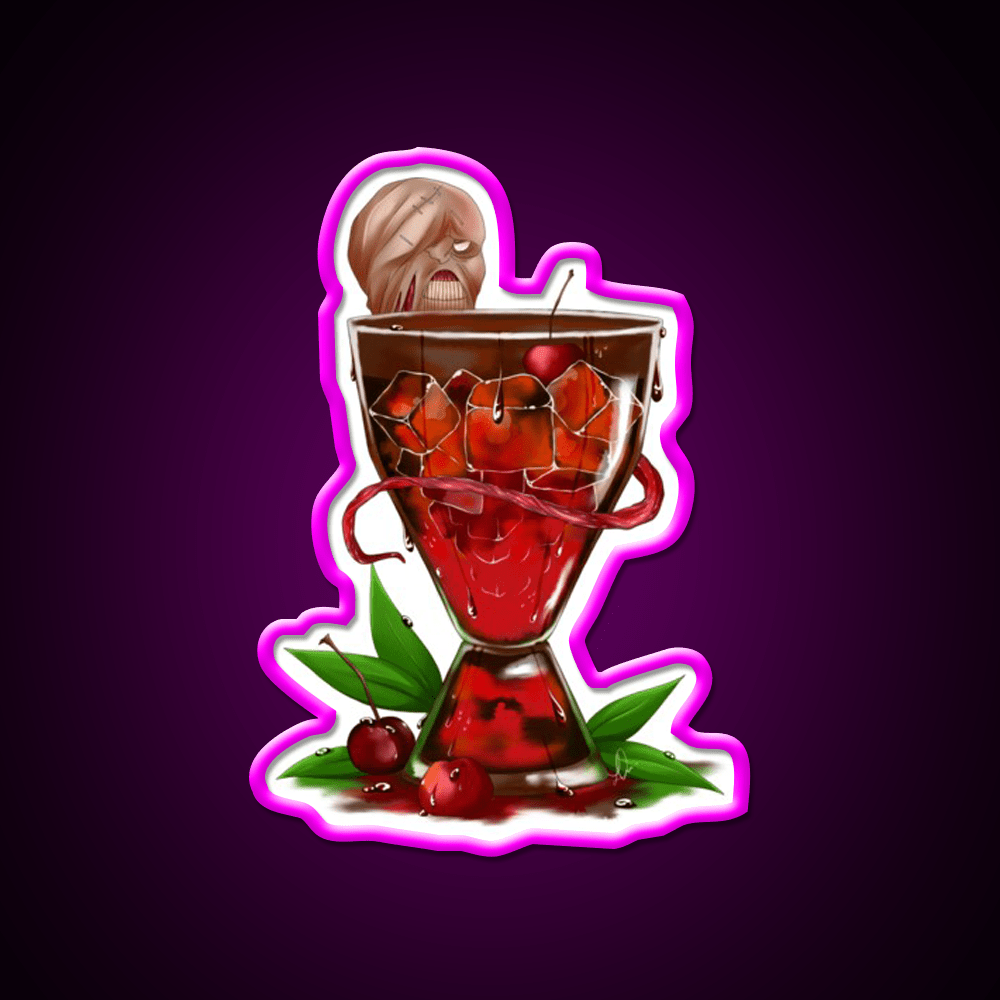 The Nemesiss Cherry Virus Cocktail Bar Decor Led Neon Sign Rgb Color - Shineneon