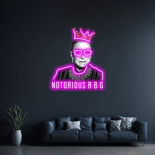 The Notorious Ruth Bader Ginsburg Rbg Artwork Personalized Neon Signs